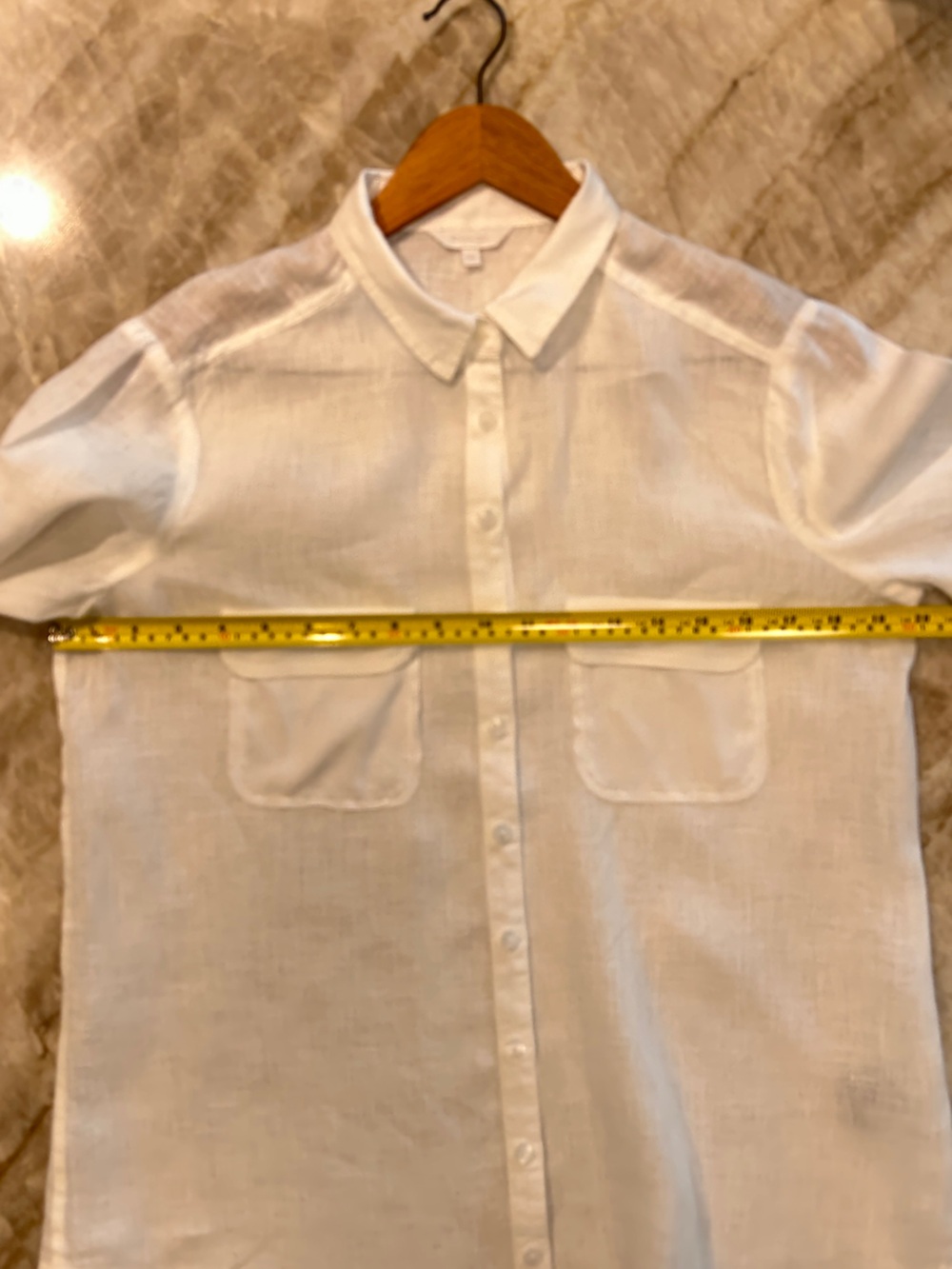 RW&CO 100% Linen Long Sleeve Button Down Blouse Women's M EUC - Picture 4 of 7